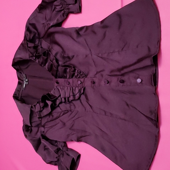 Takara short sleeve ruffle blouse S - Picture 5 of 6